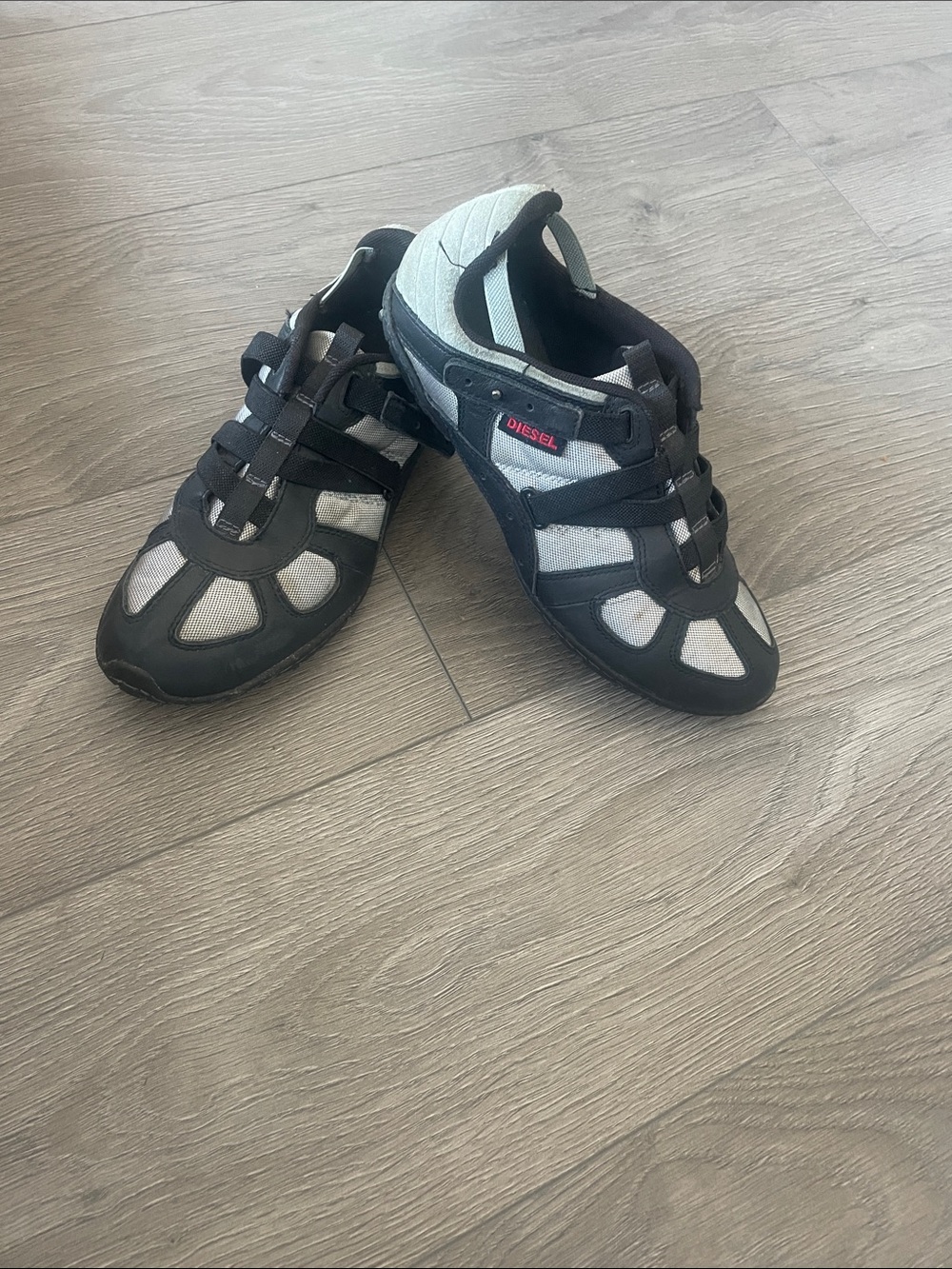 Diesel Black and White Athletic Sneakers